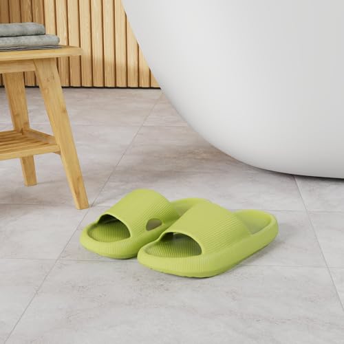 Image of rosyclo Cloud Slippers for Women and Men, Pillow House Slippers Shower Shoes Indoor Slides Bathroom Sandals, Ultimate Comfort, Lightweight, Thick Sole, Non-Slip, Easy to Clean