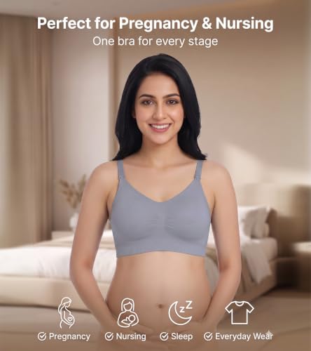 Image of DClub Comfort Revolution Seamless Bra -Easy lite Full-Coverage Wireless Everyday Bra with Soft Comfort with Removable Pad.