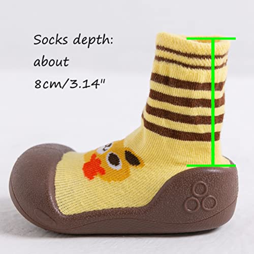 Chicone 2 Pairs Baby Socks Anti Skid Rubber Soft Sole Infant Slippers Prewalker Shoes Red Pink, M(16-24)Months) #TOP4