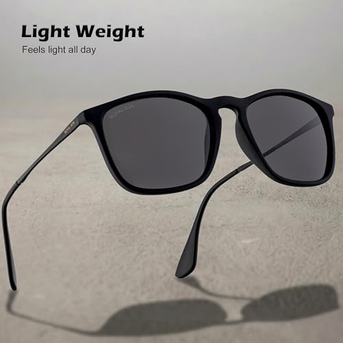 Image of ROYAL SON Polarized Stylish Sunglasses | UV Protection | Branded Retro Square | Classic | Men & Women | Medium | SG-RS8080
