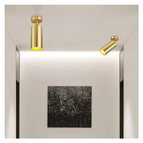 Foco dorado moderno de aluminio con casquillo E27 para decoración interior