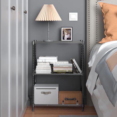 Image of M MZG 450 lbs Steel Storage Shelving 3-Tier Utility Shelving Unit Steel Organizer Wire Rack for Home,Kitchen,Office (11.8 inch D x 17.7 inch W x 26.3 inch H)