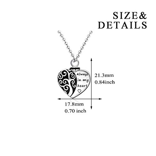 Yfn Sterling Silver Urn Necklace Keepsake, Tree Of Life Cremation Keepsake Jewelry, Always In My Heart Memory Necklace Gift For Women (Tree Of Life Cremation Jewelry) #TOP5