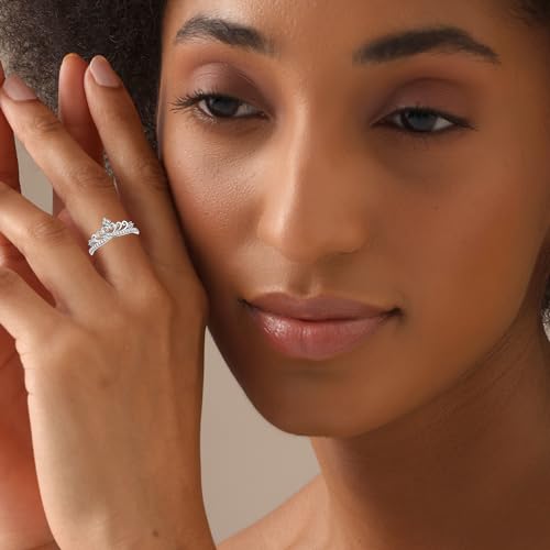 LeCalla 925 Sterling Silver Premium Crown Rings For Women | Lightweight Minimalist Band-Ring Jewelry | Interwined Hearts Rings | Wedding Band Ring | Engagement Rings for Women2