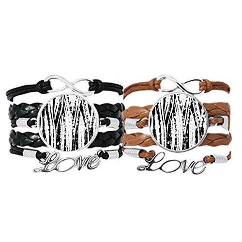 Bracelet amour couple cuir corde DIYthinker ligne verticale ajustable anti-usure