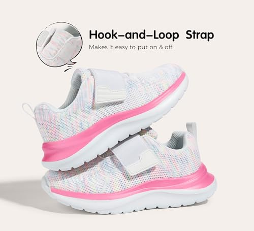 LUCKY STEP Boys Girls Tennis Shoes Kids Unisex Walking Running School Athletic Hook and Loops Strap Breathable for Toddler/Little Kid/Big Kid3