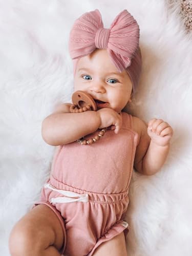 DRESHOW 3 Pack Baby Headbands for Girls Newborn Baby Nylon Headbands with Bows Hair Accessories, 3 Pack Bow Style 85-05 - Image 2
