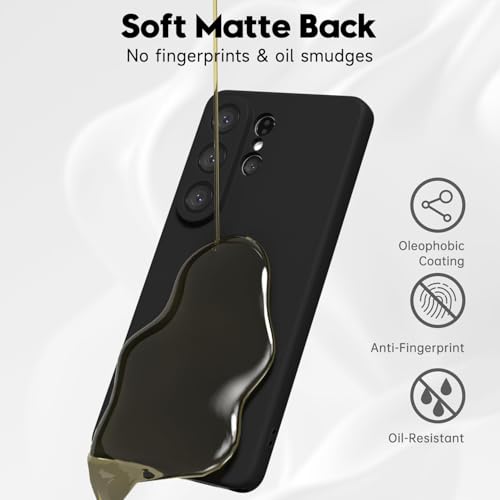 Image of DIZORO Microfiber Candy Case Compatible for Samsung S26 Ultra 5g Smooth Touch Cushion Liquid Soft Silicone Gel Rubber Phone Cases Non-Slip Full Body Protective Shockproof Back Cover - Black OG