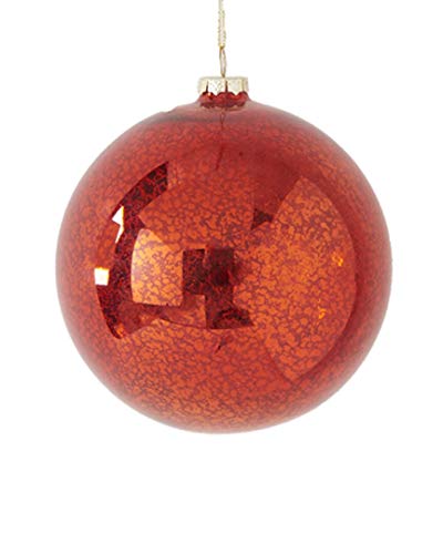 K&K Interiors 5.5 Inch Red Mercury Shatterproof Round Ornament
