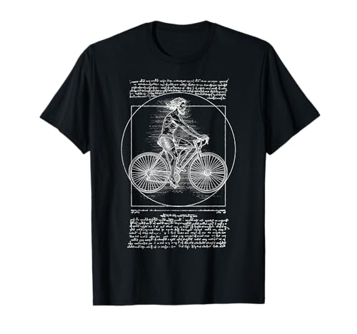 Hombre Vitruvio Bicicleta Ciclista Leonardo Da Vinci Ciclismo Camiseta