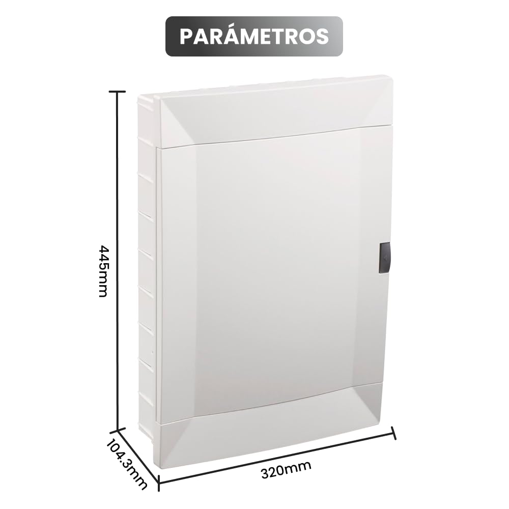 Cuadro eléctrico o Caja de Empotrar con tapa y carril DIN blanca para Automáticos 36 Modulos Empotrar Cuadro de Superficie Electrico para Instalaciones Electricas Cuadro Electrico Empotrar