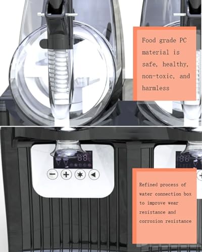 SYTEH Kommerzielle Eis-Slush-Maschine, Mini-Slush-Saft-Maschine mit 2,5 l Doppeltank, gefrorener Saft, Eismischung, kühlende Getränke, Smoothie-Slushie-Maker, for Cocktail-Kaffee, Eistee – Bild 6
