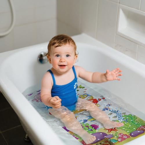 Tapis de bain bébé antidérapant anti-moisissure et extra long pour douche