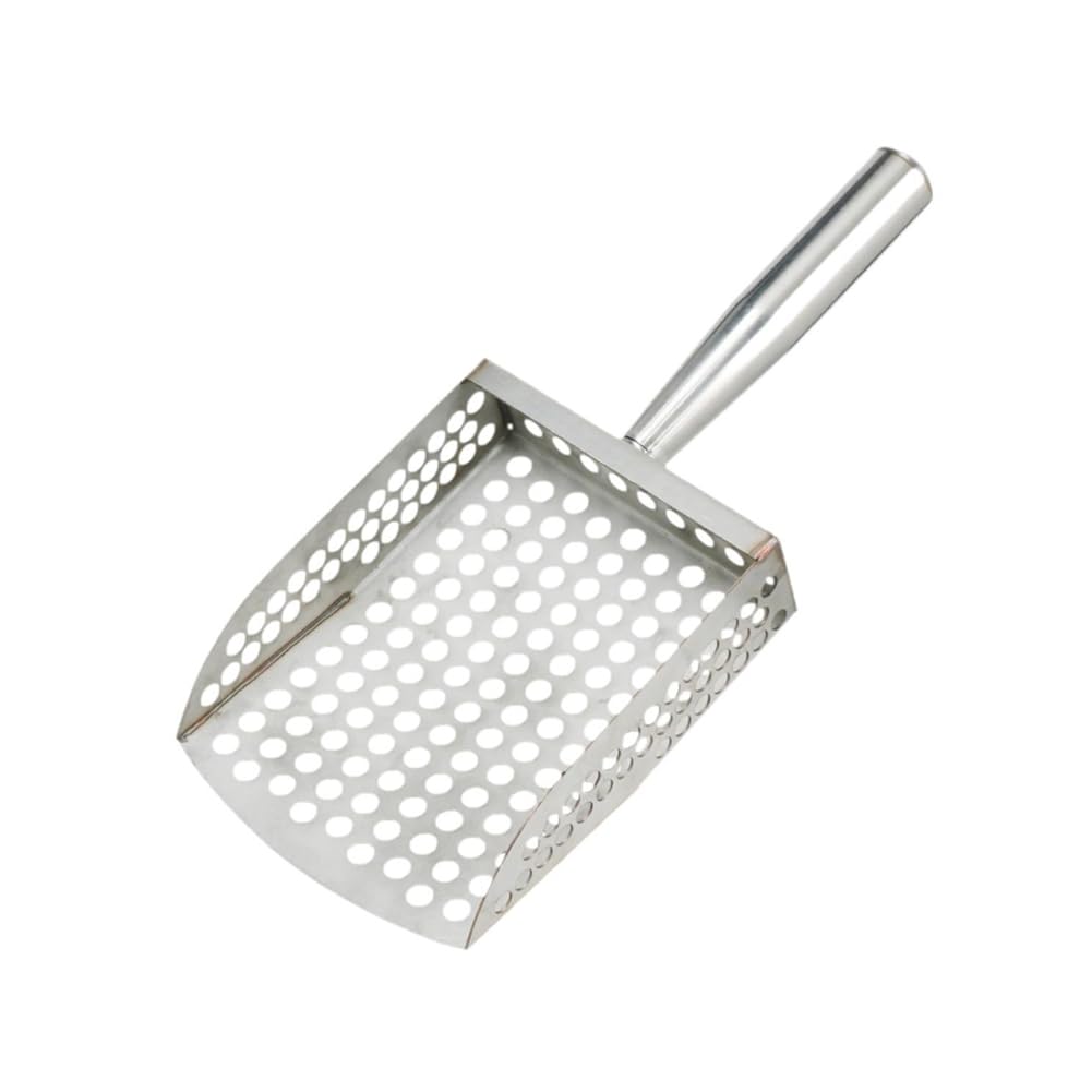 Uxsjakjsd Silver Sieve Shovel For Sand Scoop For Metal Detecting Digging Comfortable Handle Stainless Steel Sand Sifter Shovel