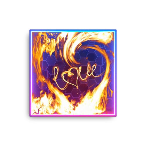 Tableau Amour Love Coeur KFIODO 16x16 pouces pour décoration murale de salon