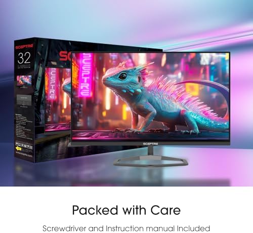 Sceptre New 32-inch 2K QHD 2560 x 1440 Prime Gaming Monitor up to 210Hz USB Type-C DisplayPort HDMI sRGB 115% 1ms Build-in Speakers, Machine Black 2026 ((E325B-QW200D Series) — view 3