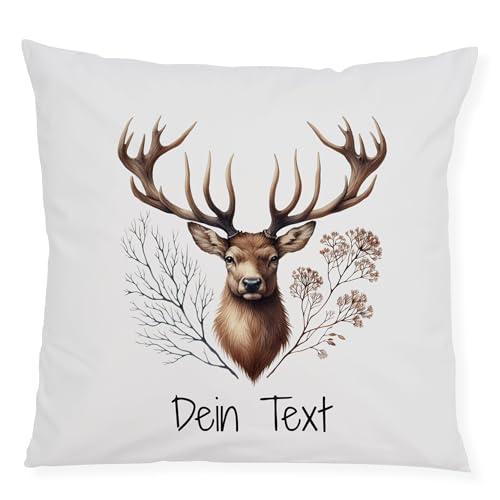 GRAZDesign Weihnachtlicher Kissenbezug mit Hirsch Motiv, Dekoratives...