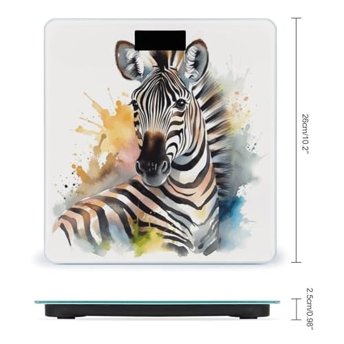Báscula digital de baño diseño cebra, vidrio templado, 400 lb miniatura 2