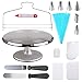 FJYDM Forniture per Decorare Torte, Giradischi per Torta Supporto Rotante per Torta Kit Professionale per Decorare Cupcake con Sacchetti per Tubi in Acciaio Inossidabile