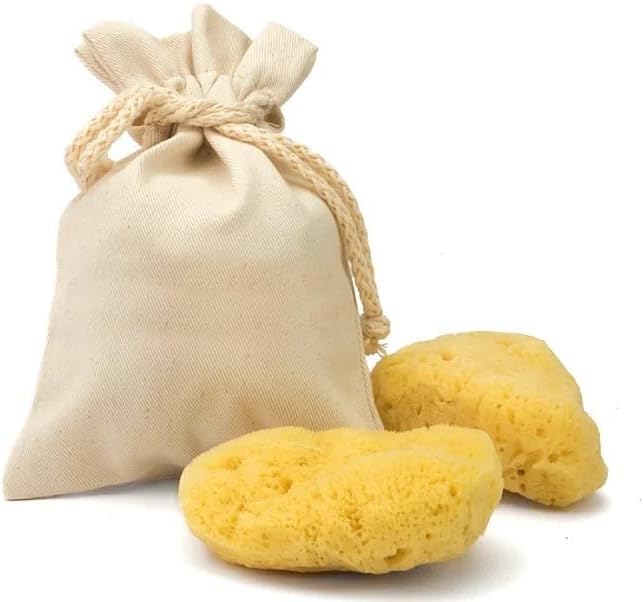 Esponja natural del Mediterráneo para el cuerpo, no sintética (5 unidades, esponja menstrual pequeña de 4-5 cm)