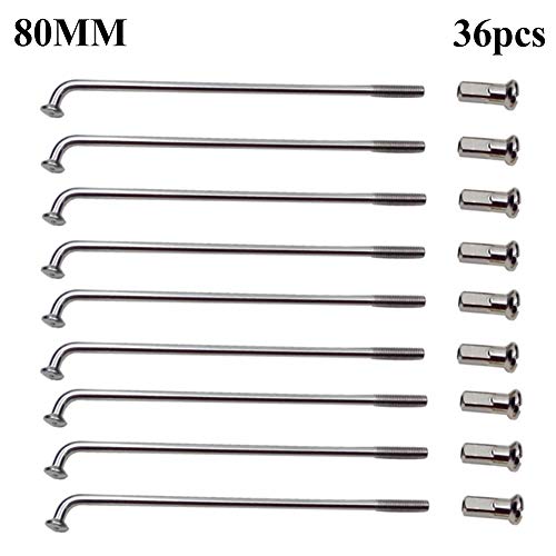 YESBAY Bicycle Spokes 36Pcs 60-305mm 12G Electric Bicycle E-Bike Wheel Tire Steel Spokes Bike Parts 80mm - Thumbnail 2