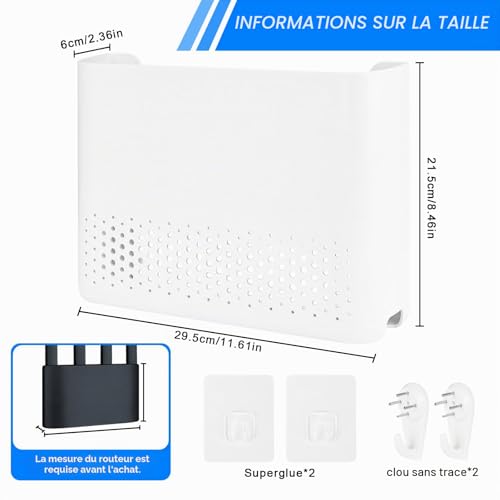 Boîte de Rangement pour Routeur WiFi murale et compacte - 3
