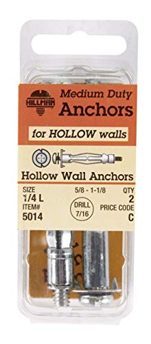 5014 0.25 in. Hollow Wall Anchor Large - Pack of 6
