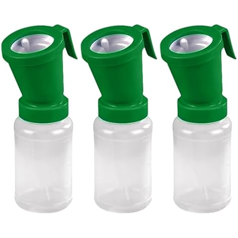 3 Pack Teat Dip Cup, Non Reflow Nipple Cleaning Disinfection, Dip Cup for Cow Sheep Goat, Non-Return Teat Dipper - 300 ml (Green) Cover