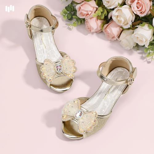 Hehainom Toddler Dress Shoes Little Girls Heels Flower Girl Sandals Open Toe Big Kid Wedding Party Shoes4