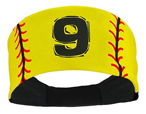 Madsportsstuff Player Id Softball Stitch Headband (Yellow, #9) #TOP28