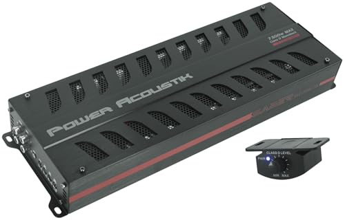 Power Acoustik SB1-7500D 7500W Max Mono Car Amplifier, 1-Ohm Stable Class D, Compact Chassis, Bass Boost, Subsonic &amp; Low Pass Crossovers