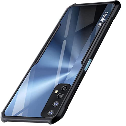 Cafune Back Cover Case for Realme 7 (Shockproof | Crystal Clear | Hybrid TPU | Transparent Back Panel | Black Bumper)