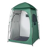 VINGLI 6.8FT Shower Tent, Large Instant Pop Up Shelter with Mesh Floor & Carrying Bag, Privacy Changing Room Tent for Toilet, Camping, Dressing, Lightweight & Sturdy, Easy Set Up (Dark Green)