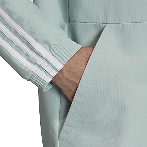 Image of adidas Men's Essentials 3-Stripes Woven Windbreaker Green Tint /White 4X-Large