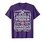 Funny Vintage Jennings Name T-Shirts And Gifts Jennings Name It's A Jennings Thing You Wouldn't Understand Unisex-Kids Retro Long Sleeve T-Shirt Black Small