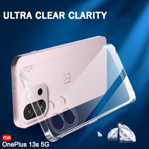 Image of TheGiftKart Best Camera Protection Back Cover Case for OnePlus 13s 5G | Ultra Clear Soft Case | Inbuilt Dust Plugs & Anti-Slip Grip | Slim & Protective Cover for OnePlus 13s 5G (Silicone, Transparent)