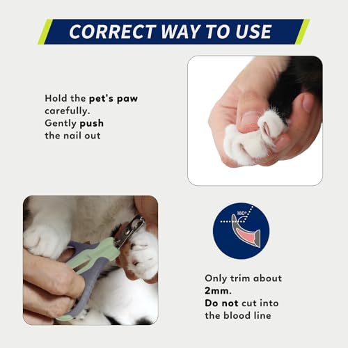 Image of WePet Pet Nail Clippers U07.1, Professional Claw Trimmer, Bended Scissor Special for Cats, Kittens, Dogs, Puppies, Small Animals, Grey /Tea Green