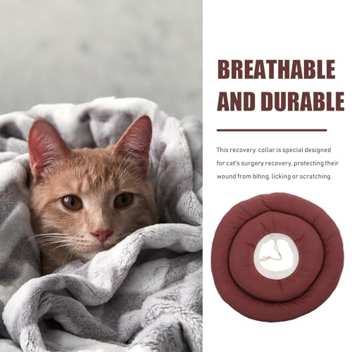 Collier de récupération chat tissu imperméable rouge anti-léchage coton - 4
