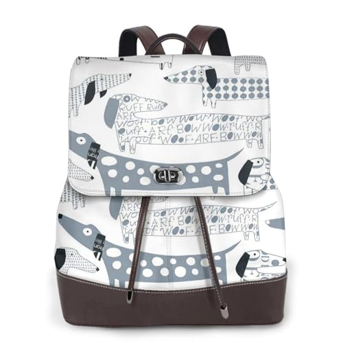 Sac à dos en cuir teckel pour le voyage et les loisirs quotidiens