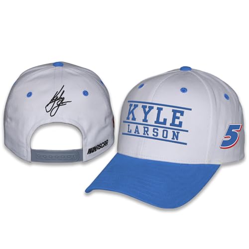 Gorra blanca Snapback de algodón Kyle Larson #5 NASCAR