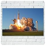 Wandkunst Poster Raketenrauch Luft- und Raumfahrttechnologie Bild Gemälde Leinwanddrucke für Wohnzimmer Schlafzimmer Heimdekoration 50 x 75 cm ungerahmt
