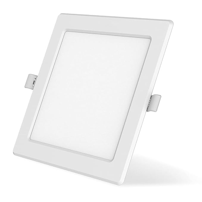 sevenglow LED Premium 3 in 1 Slim Panel Light, 15W, 6 Inch Cutout ? Round & Square Shape, 3000K/4000K/6500K Color Options, 2-Year Warranty