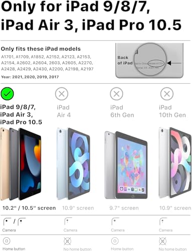 Bam Bino Space Suit iPad 9th Generation Case Kids, iPad 8th/7th/10.2 inch iPad Case for Kids | Lightweight Cover with Screen Protector, Handle, Stand, Shoulder Strap, Pencil Holder (Galactic Blue)