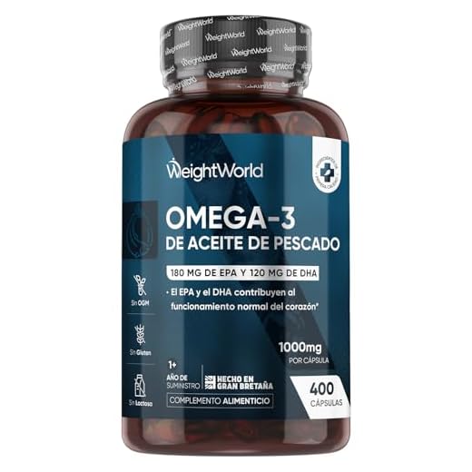 Omega 3 1000mg DHA y EPA - 400 Cápsulas Blandas | Más de 1 Año de Suministro | Perlas de Aceite de Pescado de Alta Potencia - Contribuye al Funcionamiento Normal del Corazón | Keto, Sin Gluten