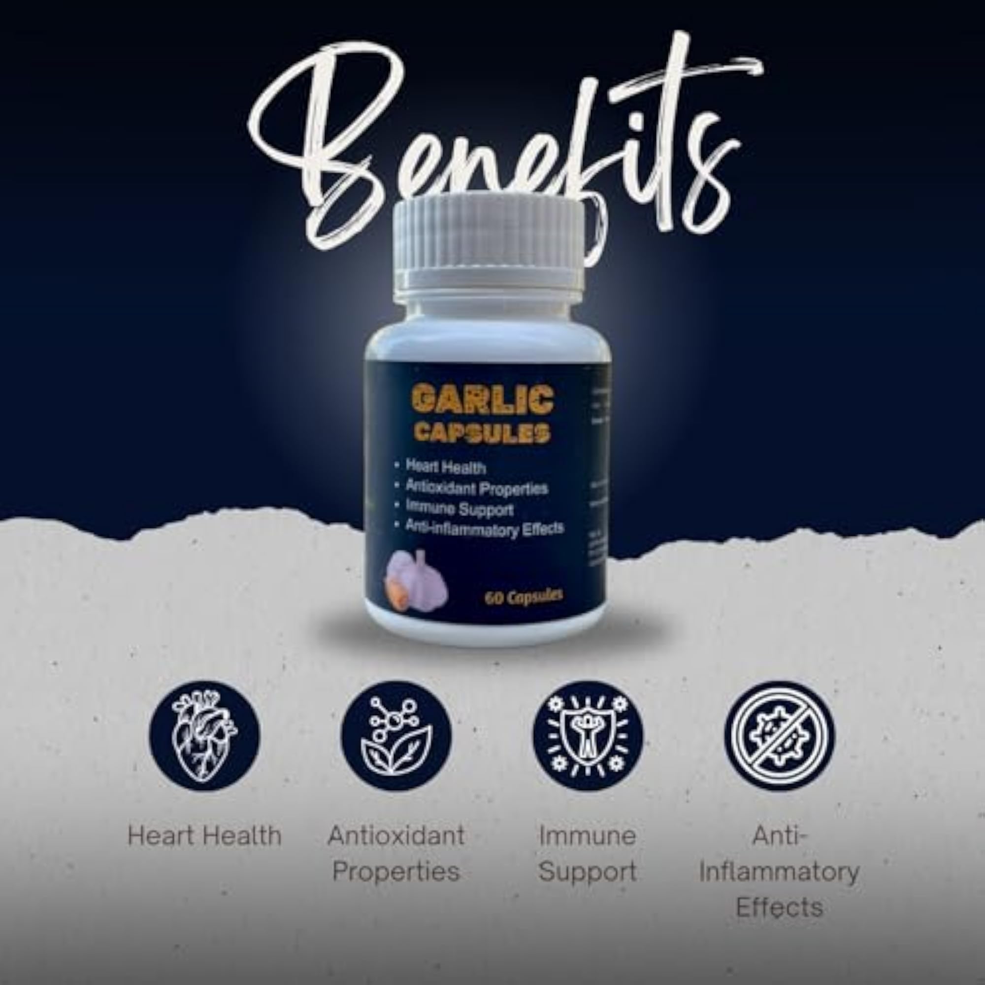 Ayurvedic Garlic Nutritional Supplement Capsules, 120 Caps