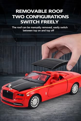 Image of Invite 1:32 Scale Rolls‑Royce Dawn | Alloy Metal Pull Back Toy Car with Light & Sound | Openable Doors, Bonnet & Trunk | Removable Roof | Collector & Cake Decoration Toy [Colors as Per Stock]