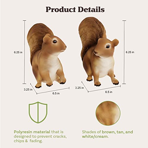 Pure Garden Squirrrel Statues, Set Of 2,Brown/White #TOP5