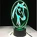 Produktbild 7 Arten farbwechselndes Tier LED Nachtlicht Pferd 3D Schreibtischlampe USB Illusion Navidad Baby Kind Schlaf Nachtlicht
