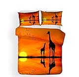 Stillshine 3D Animal Jirafa Juego de Cama Oscuridad Noche Pa