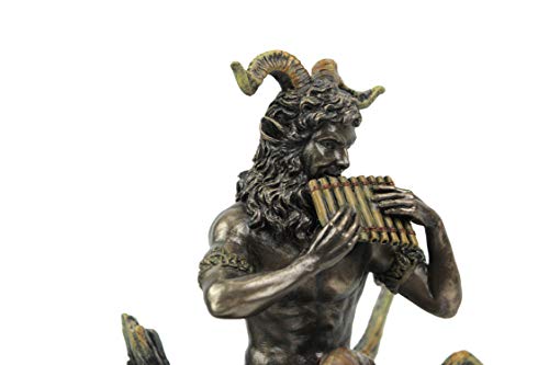Estatua de Pan en resina con acabado bronce 9.5 pulg miniatura 5